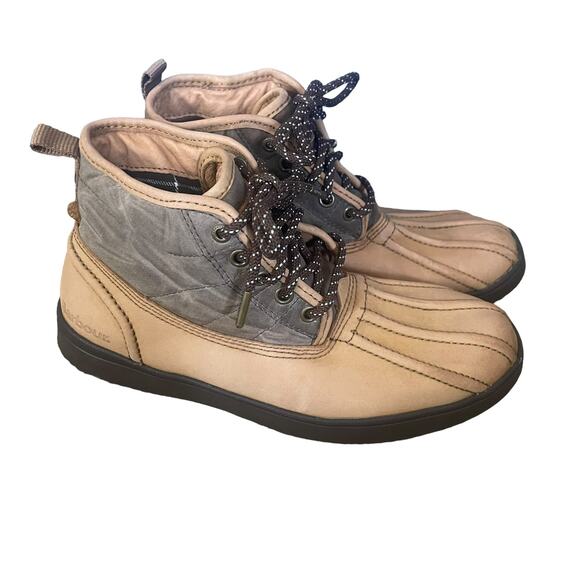 Barbour Women Size 8 Tan Nubuck Leather Duck Waterproof Lace Up Boots - Picture 1 of 9